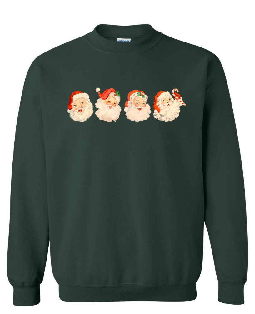 Retro Santa Faces Sweatshirt