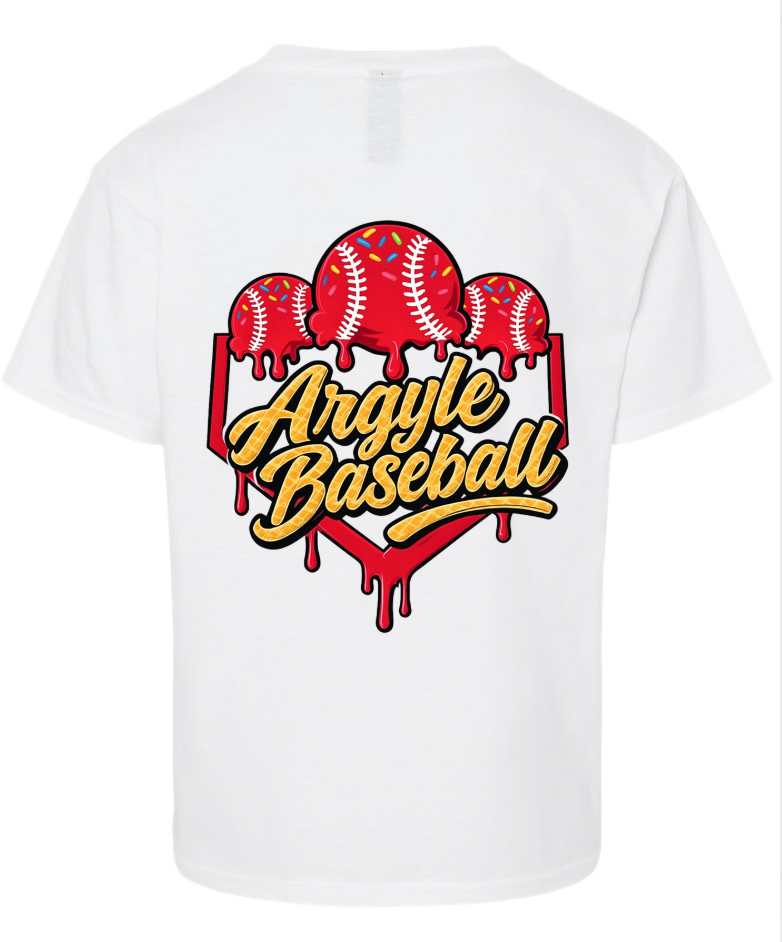 Argyle Baseball Drip White