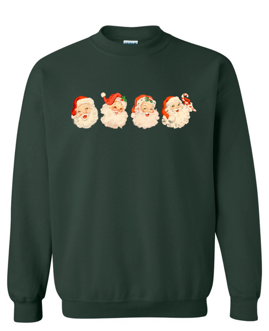 Retro Santa Faces Sweatshirt