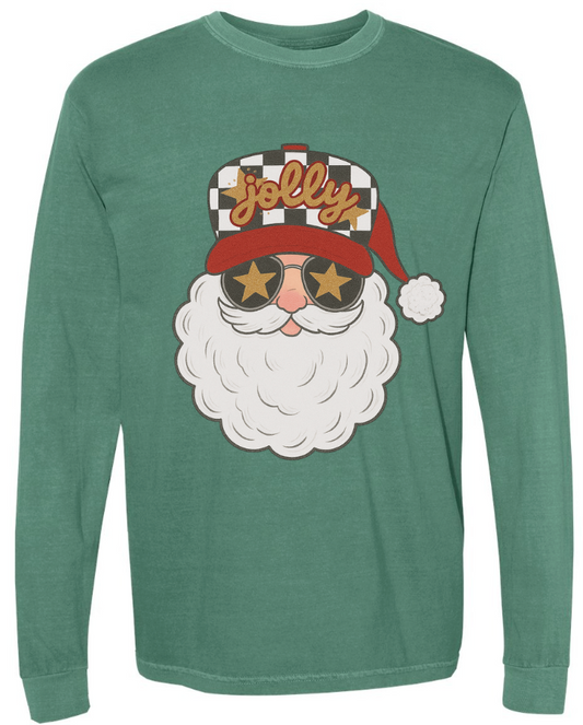 Checker Santa Long Sleeve