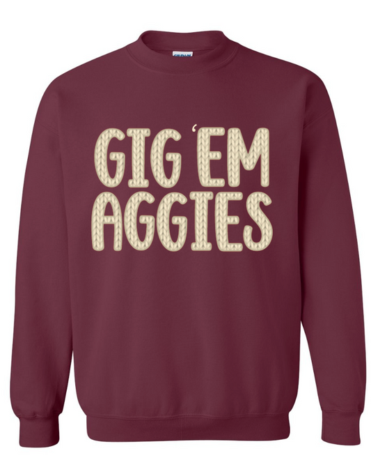 Gig 'Em Crochet Sweatshirt