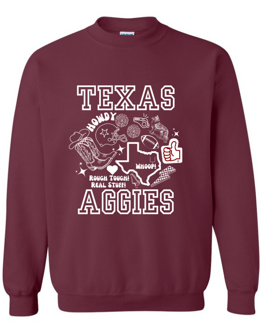 Maroon Gig 'Em Doodle Sweatshirt