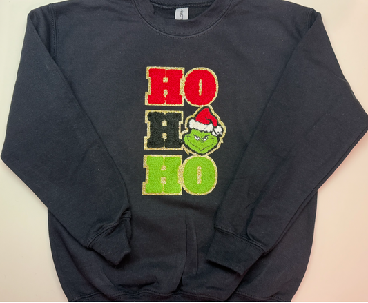 HoHoHo Grinch Patch Sweatshirt