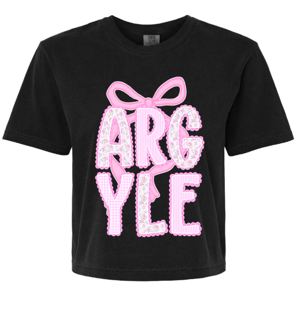 Argyle FLORAL - all school BLACK shirt