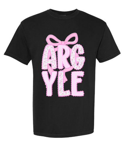Argyle FLORAL - all school BLACK shirt