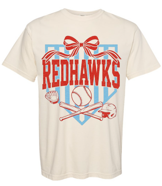 Redhawks Home Plate Baseball Bow