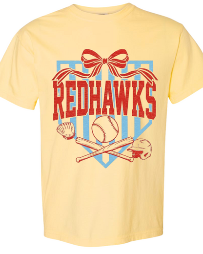Redhawks Home Plate Baseball Bow
